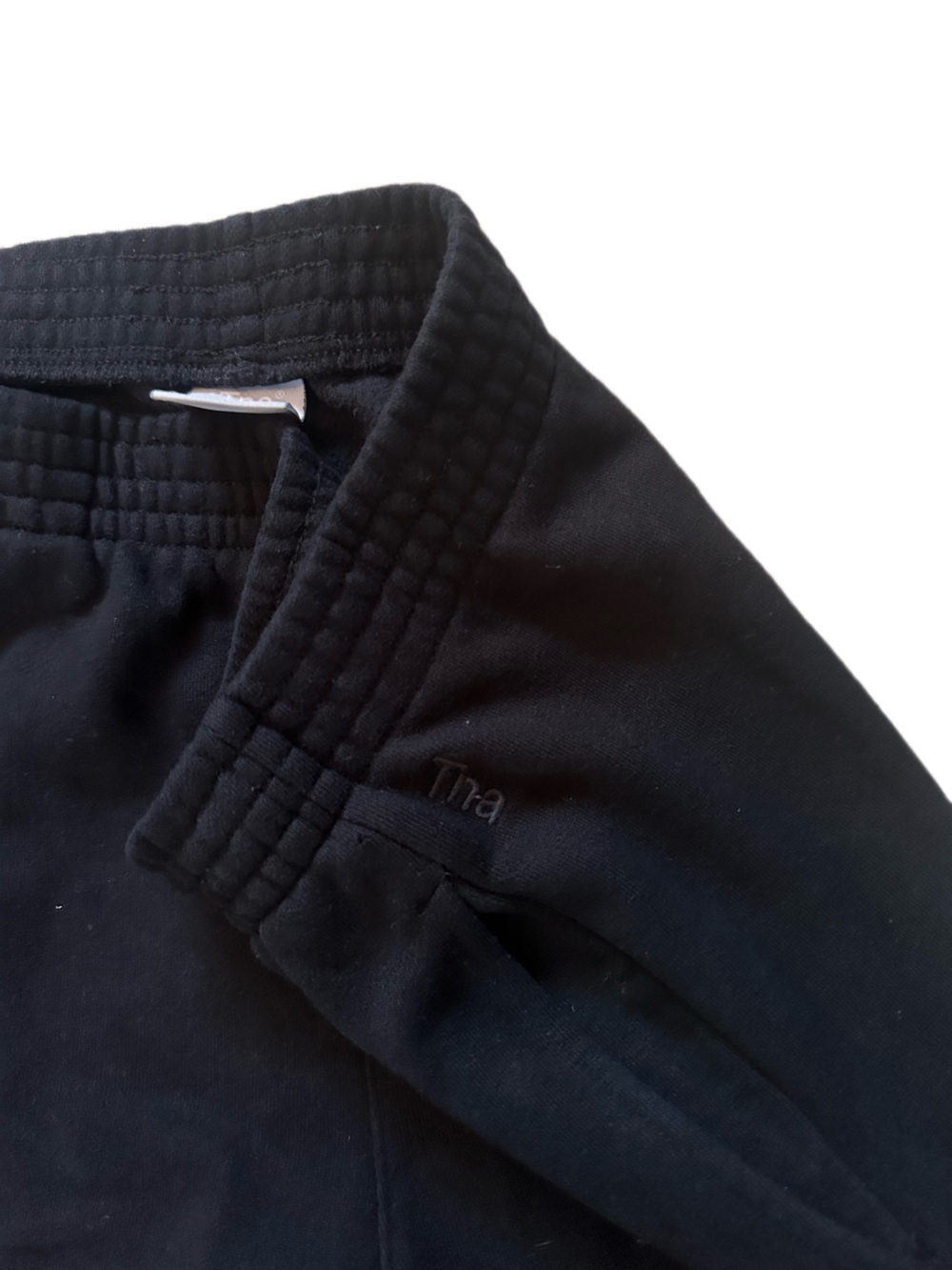 TNA Black Quilted-Waist Jogger Pants